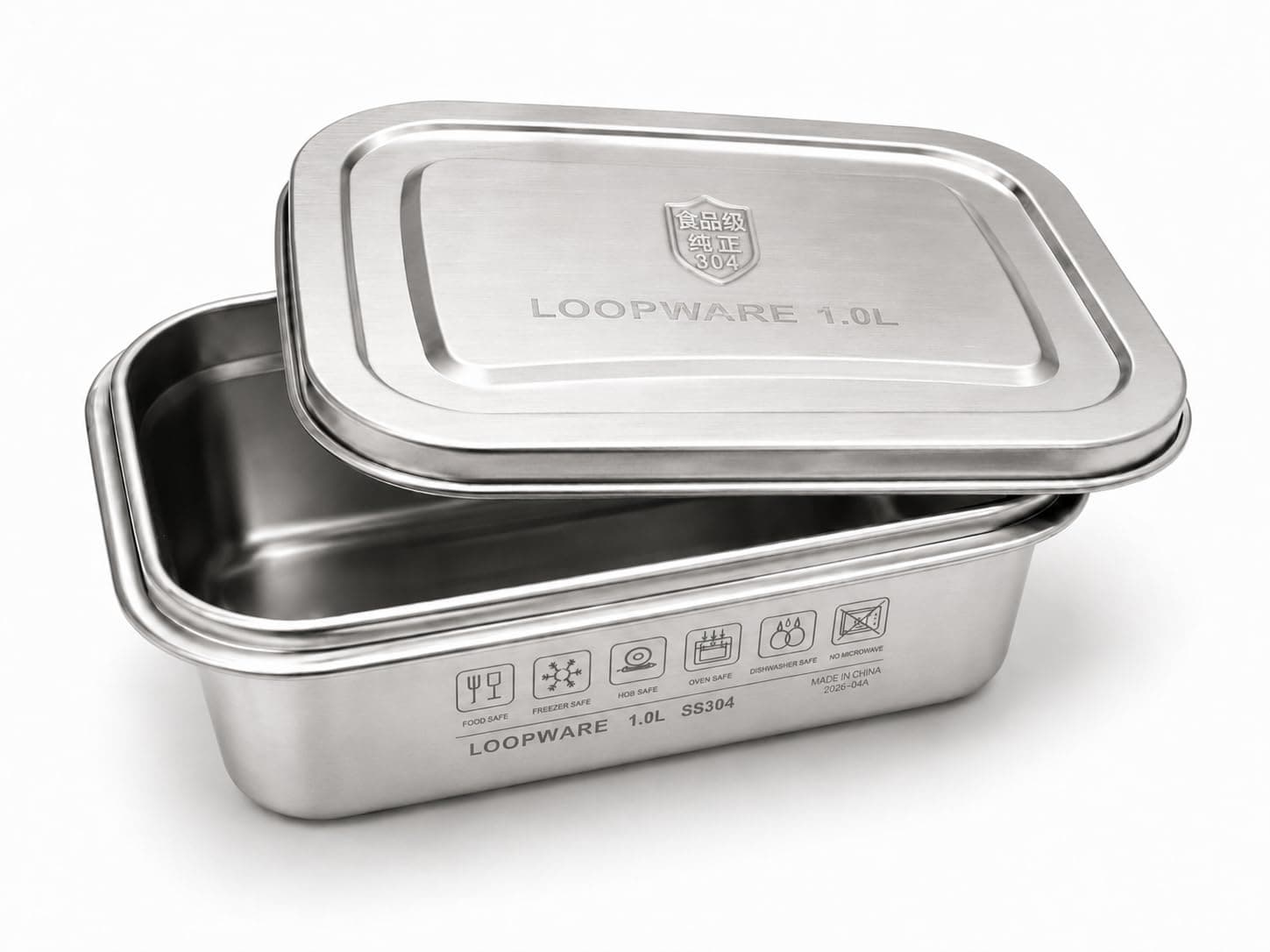 Loopware 1.0L stainless steel container and lid