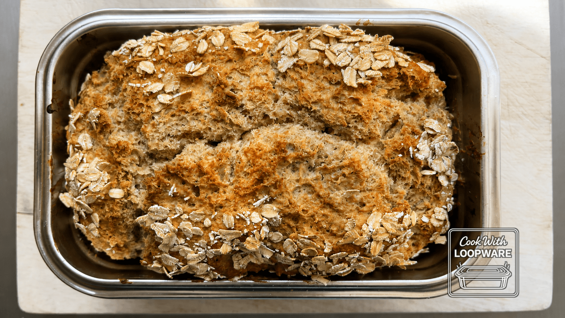 Irish Soda Bread, Baked in the Container in a Loopware stainless steel cooking container