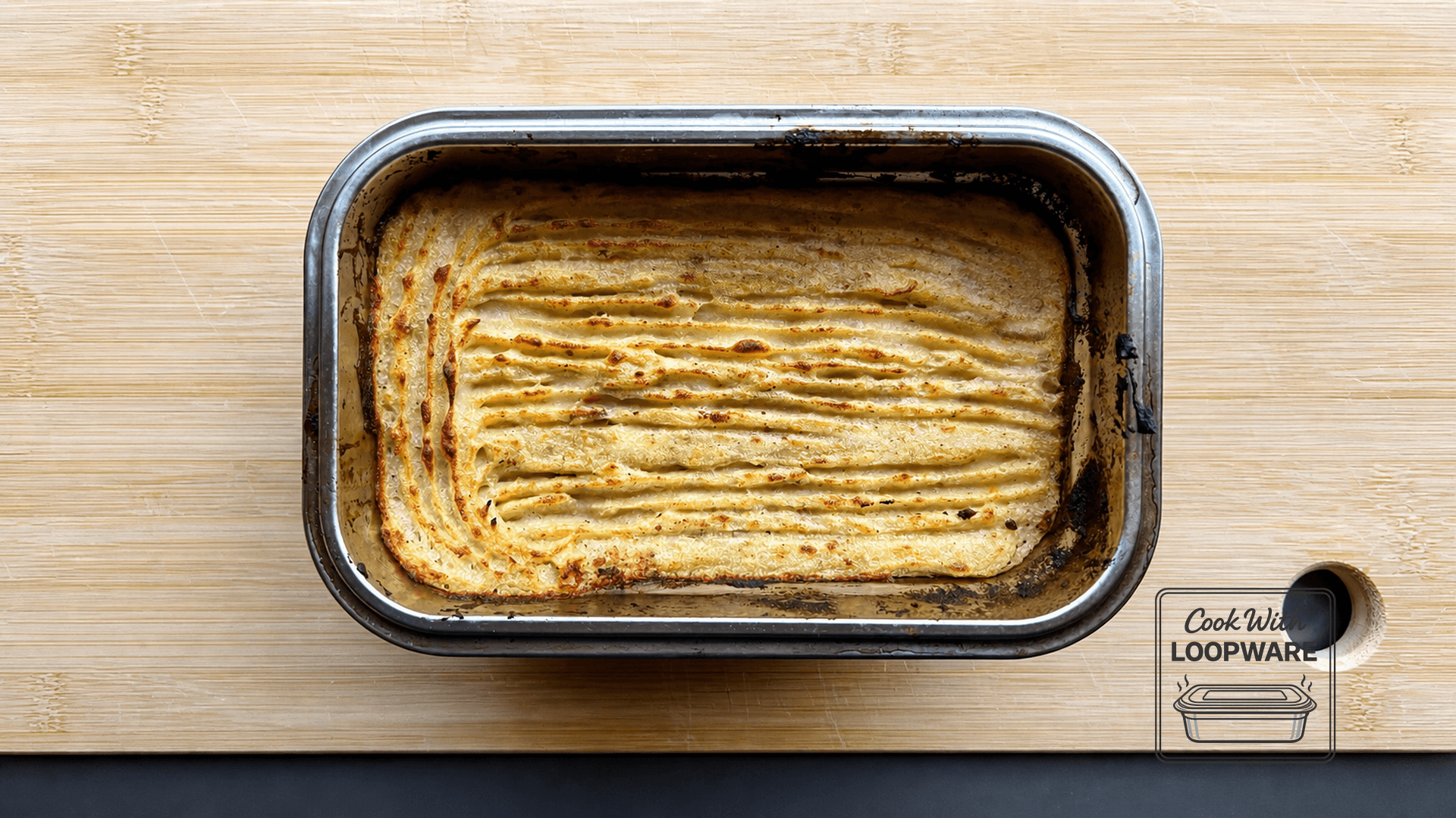 Cottage Pie in a Loopware stainless steel cooking container